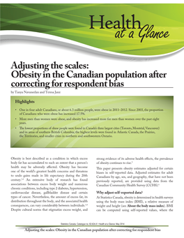 Obesity in the Canadian Population After Correcting for Respondent Bias by Tanya Navaneelan and Teresa Janz
