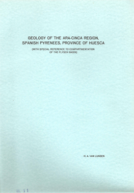 Geology of the Ara-Cinca Region, Spanish Pyrenees, Province of Huesca