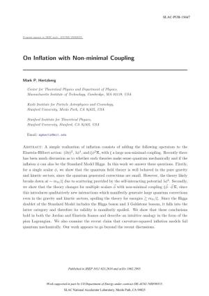 On Inflation with Non-Minimal Coupling