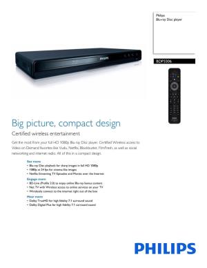 BDP3306/F7 Philips Blu-Ray Disc Player