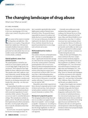 The Changing Landscape of Drug Abuse What’S New? What Can We Do?