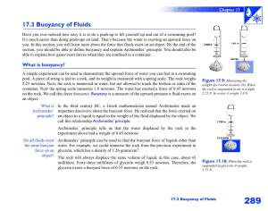 17.3 Buoyancy of Fluids