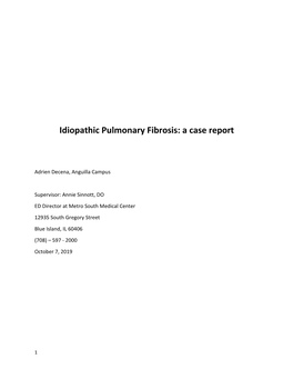 Idiopathic Pulmonary Fibrosis: a Case Report