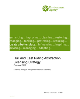 Hull and East Riding Abstraction Licensing Strategy Feb 2013 1 Map 1