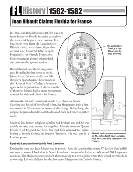 Jean Ribault Claims Florida for France