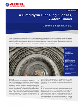 A Himalayan Tunneling Success, Z-Morh Tunnel