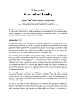 Gravitational Lensing