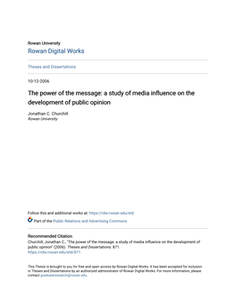 The Power of the Message: a Study of Media Influence on the Development of Public Opinion