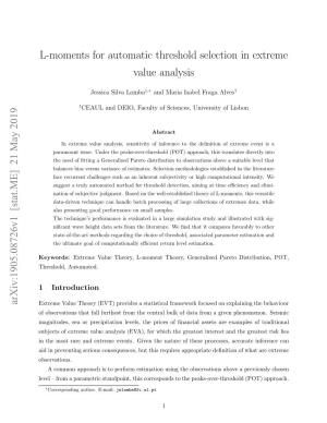 L-Moments for Automatic Threshold Selection in Extreme Value Analysis