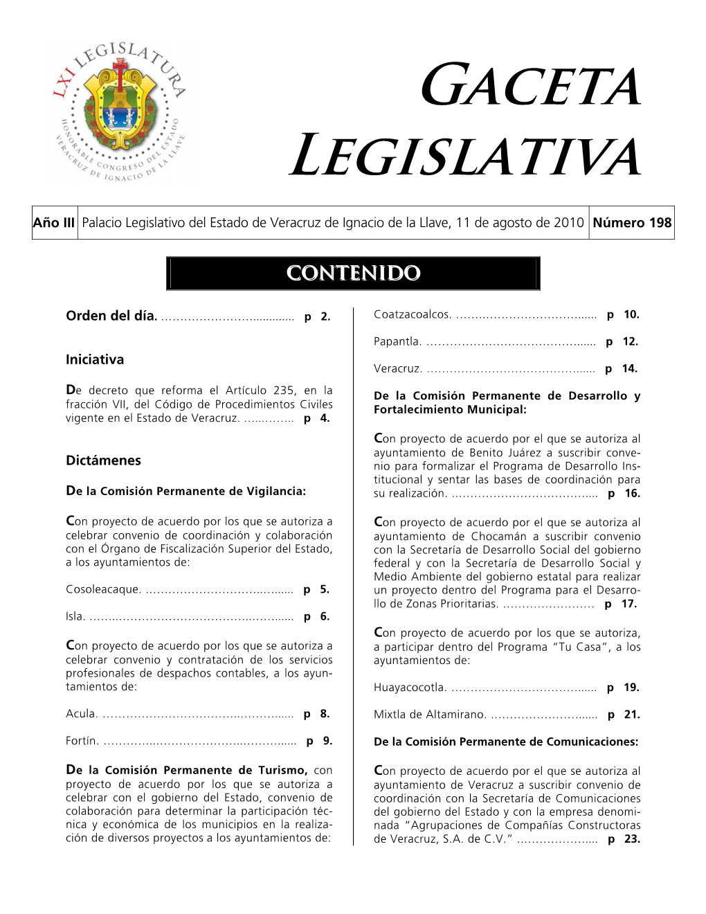 Gaceta Legislativa