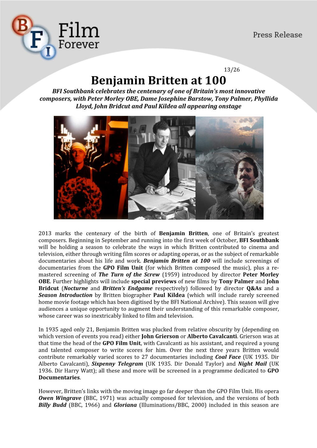 Benjamin Britten At