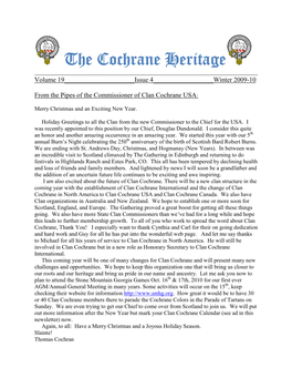 The Cochrane Heritage ______Volume 19______Issue 4______Winter 2009-10