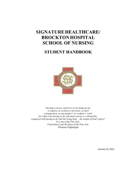 Brockton Hospital School of Nursing Student Handbook