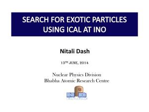 Search for Exotic Particles Using Ical At