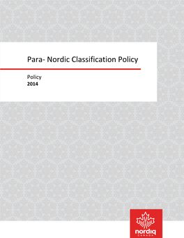 Para- Nordic Classification Policy