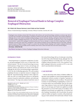 Removal of Esophageal Variceal Bands to Salvage Complete Esophageal Obstruction