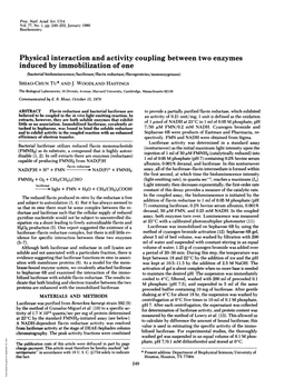 Physical Interaction and Activity Coupling Between Two Enzymes