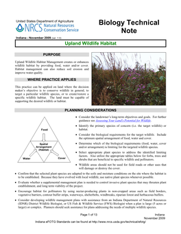 United States Department of Agriculture Biology Technical Note