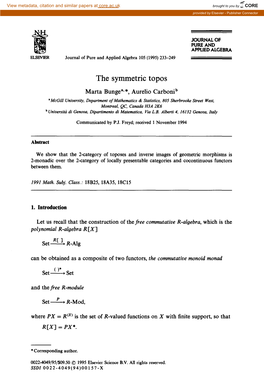 The Symmetric Topos