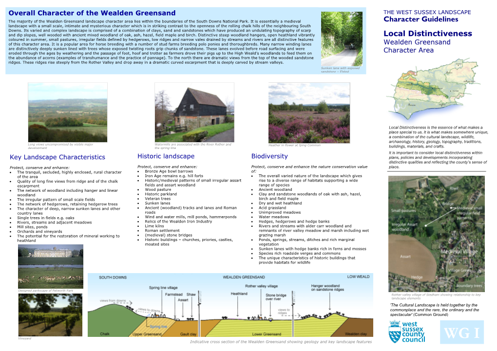 Overall Character of the Wealden Greensand the WEST SUSSEX LANDSCAPE