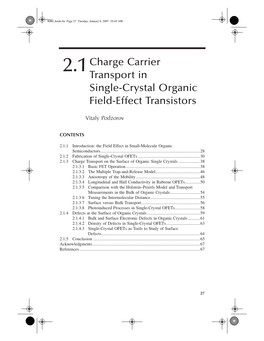 2.1Charge Carrier Transport in Single-Crystal Organic Field-Effect