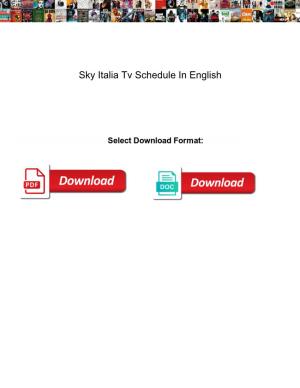 Sky Italia Tv Schedule in English
