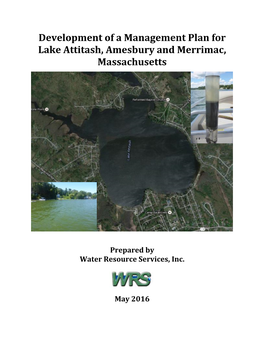 Development of a Management Plan for Lake Attitash, Amesbury and Merrimac, Massachusetts