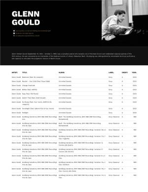 Glenn Gould – Primary Wave Music