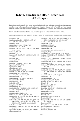 Index to Arthropod Families