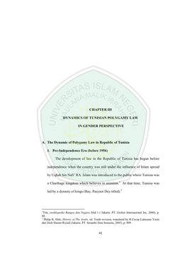 Chapter Iii Dynamics of Tunisian Polygamy Law In