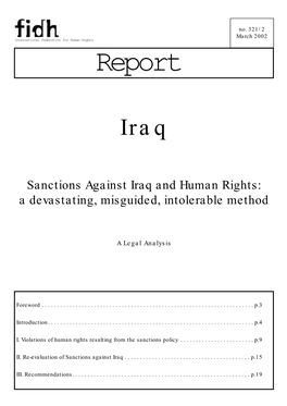 Sanctions Against Iraq and Human Rights: a Devastating, Misguided, Intolerable Method