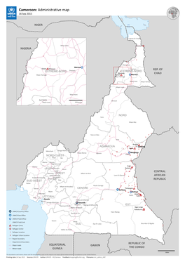 Cameroon: Administrative Map 16 Sep 2015