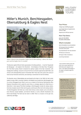 Hitler's Munich, Berchtesgaden, Obersalzburg & Eagles Nest