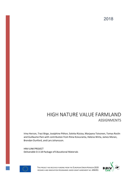 High Nature Value Farmland Assignments