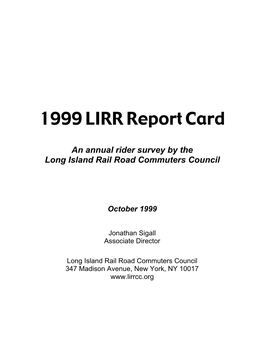 1999 LIRR Report Card