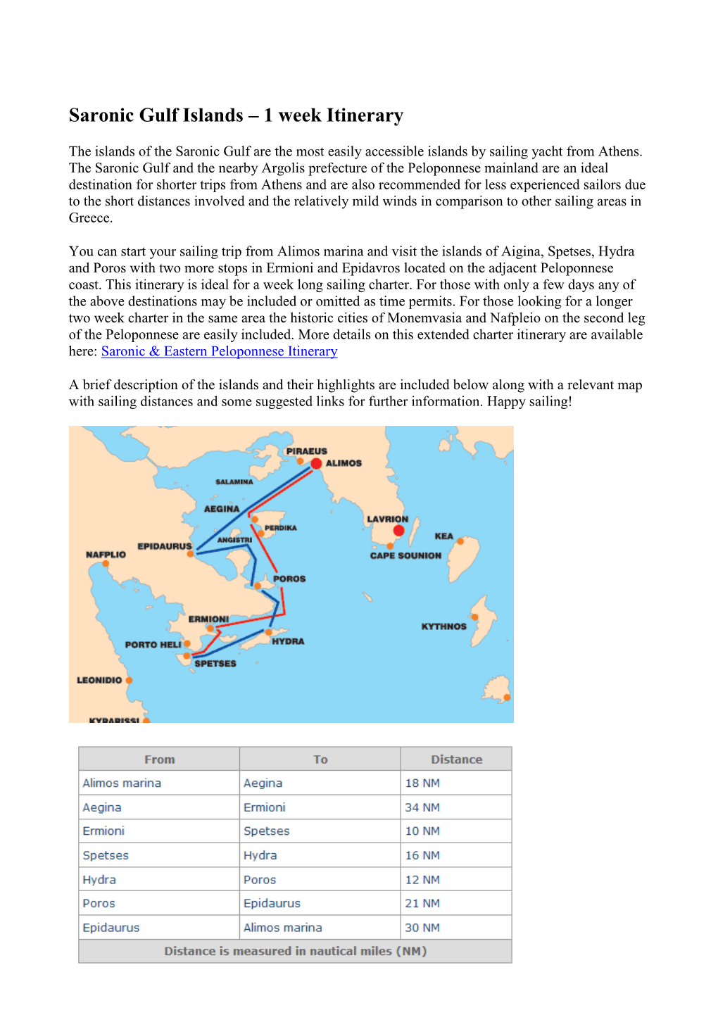 Saronic Gulf Islands – 1 Week Itinerary