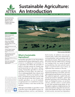 Sustainable Agriculture: an Introduction It Will Take