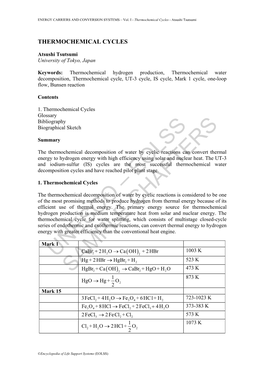 Thermochemical Cycles - Atsushi Tsutsumi