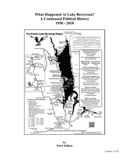 What Happened at Lake Berryessa? a Condensed Political History 1958 - 2018