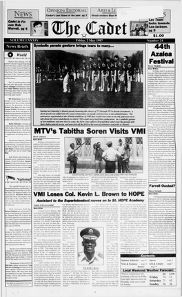 MTV's Tabitha Soren Visits VMI G;M on Hiursday