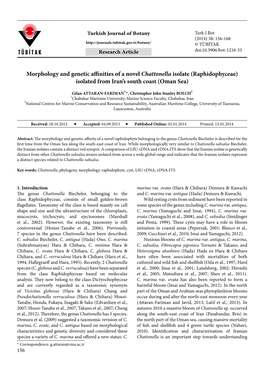 Morphology and Genetic Affinities of a Novel Chattonella Isolate (Raphidophyceae) Isolated from Iran’S South Coast (Oman Sea)