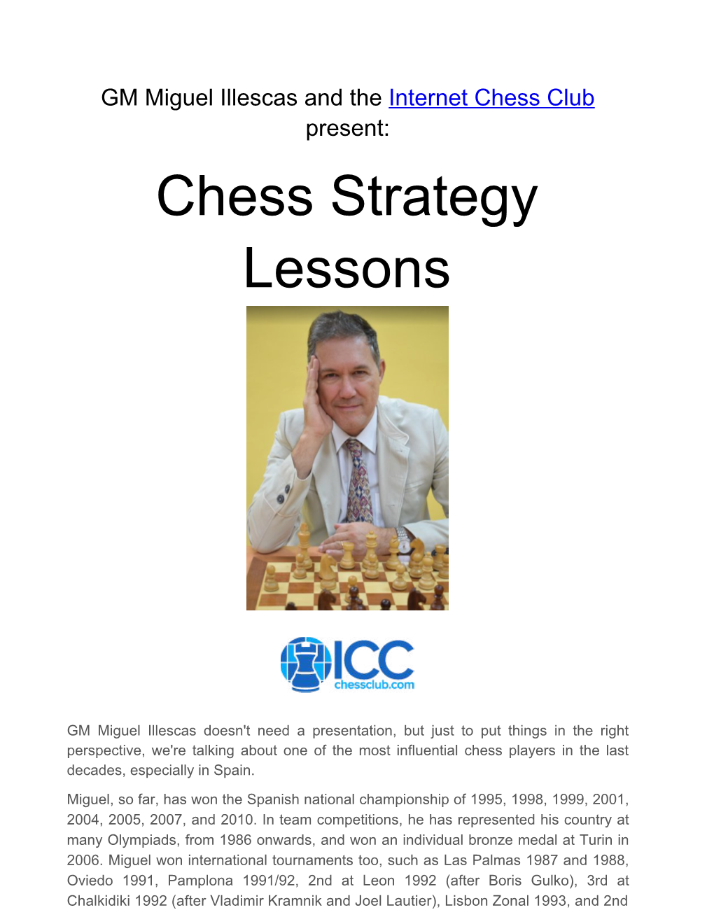 Chess Strategy Lessons