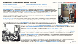 Artist Resources – Richard Diebenkorn (American, 1922-1993) the Richard Diebenkorn Foundation Diebenkorn at John Berggruen Gallery, San Francisco