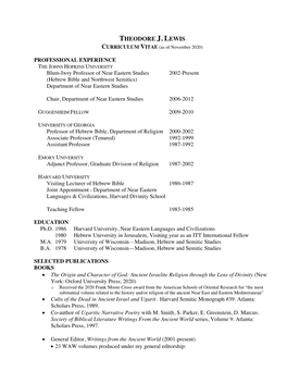 Ted Lewis CURRENT CV (August 2020)