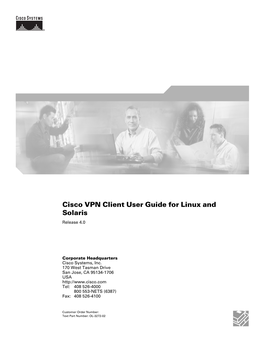 Cisco VPN Client User Guide for Linux and Solaris Release 4.0