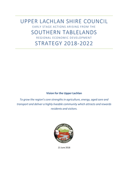 Upper Lachlan Shire Council Southern Tablelands Strategy 2018-2022