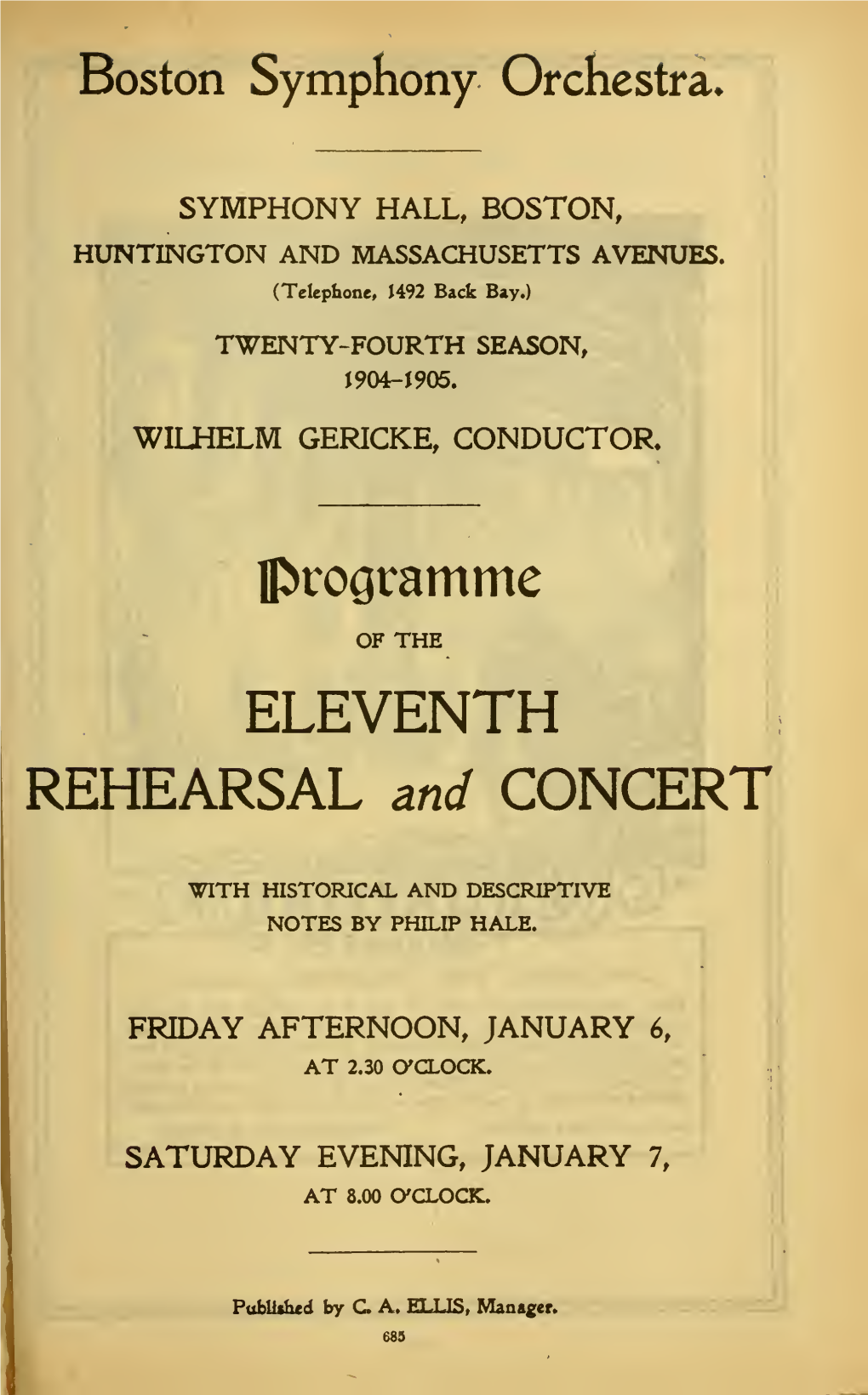 ELEVENTH REHEARSAL and CONCERT