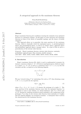 A Categorical Approach to the Maximum Theorem
