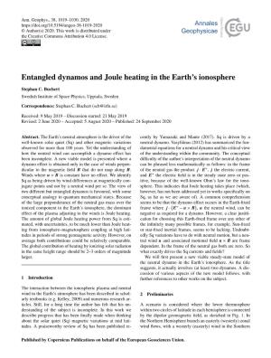 Entangled Dynamos and Joule Heating in the Earth's Ionosphere