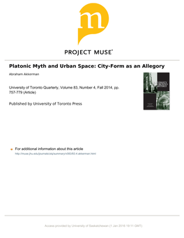 Platonic Myth and Urban Space Akkerman